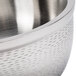 A Tablecraft stainless steel double wall round bowl with a handle.