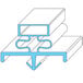 A diagram of a rectangular blue rubber door gasket.