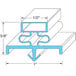 A diagram of a blue rectangular All Points rubber door gasket.