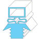 A blue and white diagram of a rectangular metal structure.