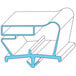A blue line drawing of a cross section of a rubber gasket.