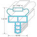 A diagram of a blue magnetic drawer gasket.
