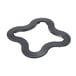 A black rubber diamond shaped blender gasket.