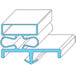 A diagram of a blue and white rectangle with a blue line.