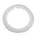 A white rectangular frame with a black border containing a white circle with a hole in the middle.
