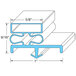 A diagram of a blue and white rectangle with a PVC frame.