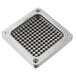 A metal square Nemco blade with holes in a grid pattern.