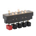 A black rectangular Waring push button switch with red and black square buttons.
