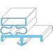 A blue and white rectangular diagram of a magnetic door gasket for a refrigerator.