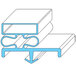 A blue and white diagram of a magnetic door gasket for a refrigerator.