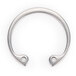 A silver circular Waring retaining ring with two holes.
