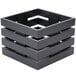 A black bamboo square crate riser with a square design.