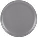 An American Metalcraft hard coat anodized aluminum coupe pizza pan on a grey plate.