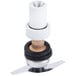 A Robot Coupe replacement blade assembly with a white knob.