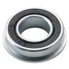 A close-up of a Nemco Gripper bearing with a steel ball and a black ring.