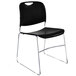 National Public Seating 8510 Black Stackable Ultra Compact Plastic Chair with Chrome Frame