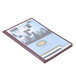 A burgundy Menu Solutions quad panel booklet cover with 8 views.