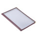 A burgundy Menu Solutions quad panel menu jacket with white interior.