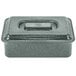 A metal multi-purpose server with a lid.