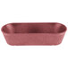 A red rectangular breadstick basket with a white background.