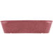 A red rectangular plastic breadstick basket with a handle.