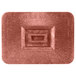 A rectangular metal container with a lid on a metal surface.