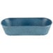 A blue rectangular plastic basket with a handle.