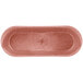A pink oval breadstick basket with a handle.