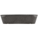 A black rectangular basket with a black surface.