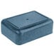 A blue HS Inc. rectangular container with a lid.