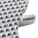 A silver metal Nemco push plate with a diamond pattern.