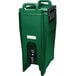 A Kentucky green plastic Cambro insulated beverage dispenser with a white label and a dispenser.