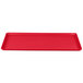 A red rectangular Cambro dietary tray.