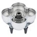 A metal Waring 1 qt. size adapter with a metal object on it.