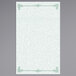 Green menu paper with a scroll border in white with green border.