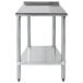 A stainless steel Advance Tabco work table with an undershelf.