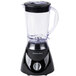 A black Proctor Silex blender with a clear glass container.