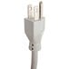 A white power cord with a plug on the end.
