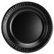 a black plate with a white background