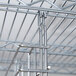 A chrome Metro tray slide with metal bars.