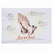 A white Hoffmaster paper placemat with a close-up of praying hands and the words "Let's give thanks" in the center.