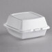 Dart 60HT1 6 inch x 6 inch x 3 inch White Foam Hinged Lid Container - 500/Case