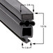 A close-up of a black rubber True 810771 equivalent magnetic door gasket.