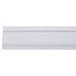 A white piece of plastic with a white vinyl gasket strip on the edge.