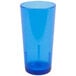 A Cambro Sapphire Blue plastic tumbler with a textured design.