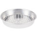 An American Metalcraft silver aluminum round pizza pan with holes.