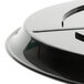 A black plastic WNA Comet Checkmate catering tray lid.