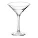A clear, stemmed martini glass with an 8 oz. capacity.