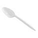 A white plastic Choice teaspoon.