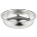 A stainless steel bowl for a Vollrath chafing dish.